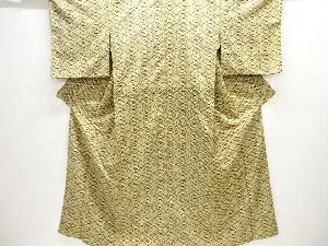 大正ロマン　七宝繋ぎに草花模様上代紬着物